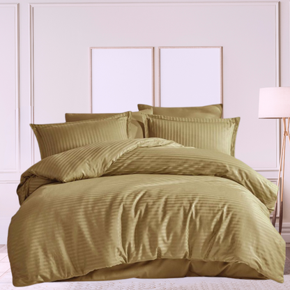 300TC cotton satin stripe Duvet Cover Set