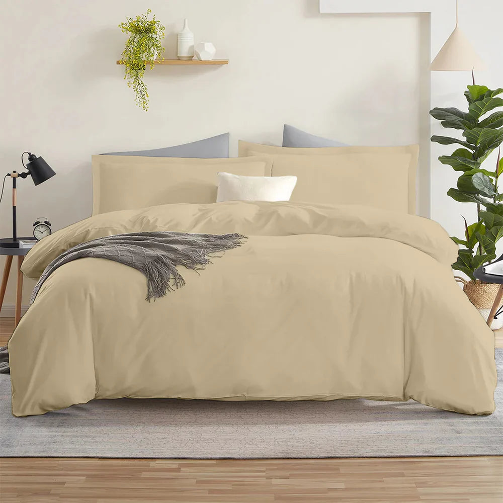 Solid Comfy Plain Duvet Cover Set