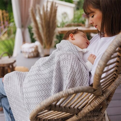 organic cotton baby blanket - Grey
