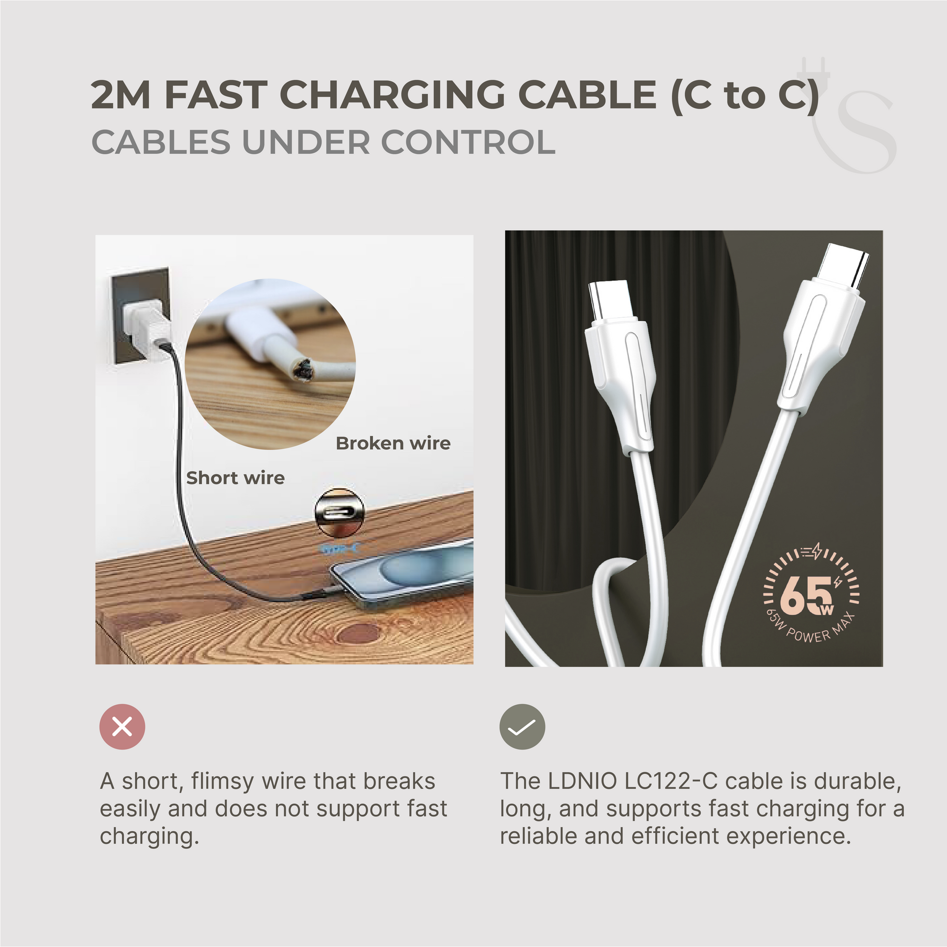 200cm Fast Charging USB-C to C Cable