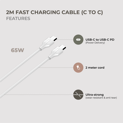 200cm Fast Charging USB-C to C Cable