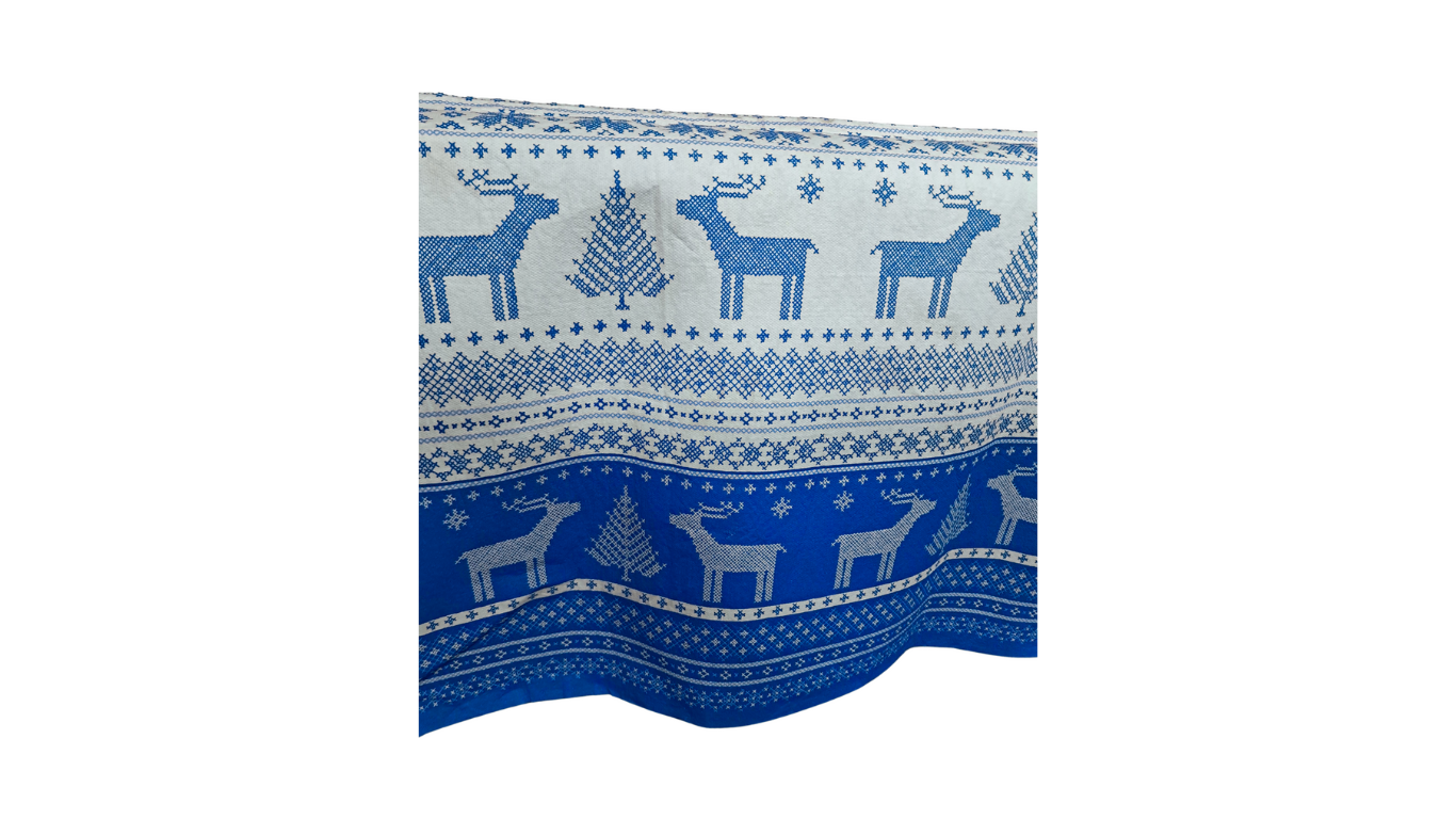 Christmas-Tablecloth, Blue (138x220 cm)