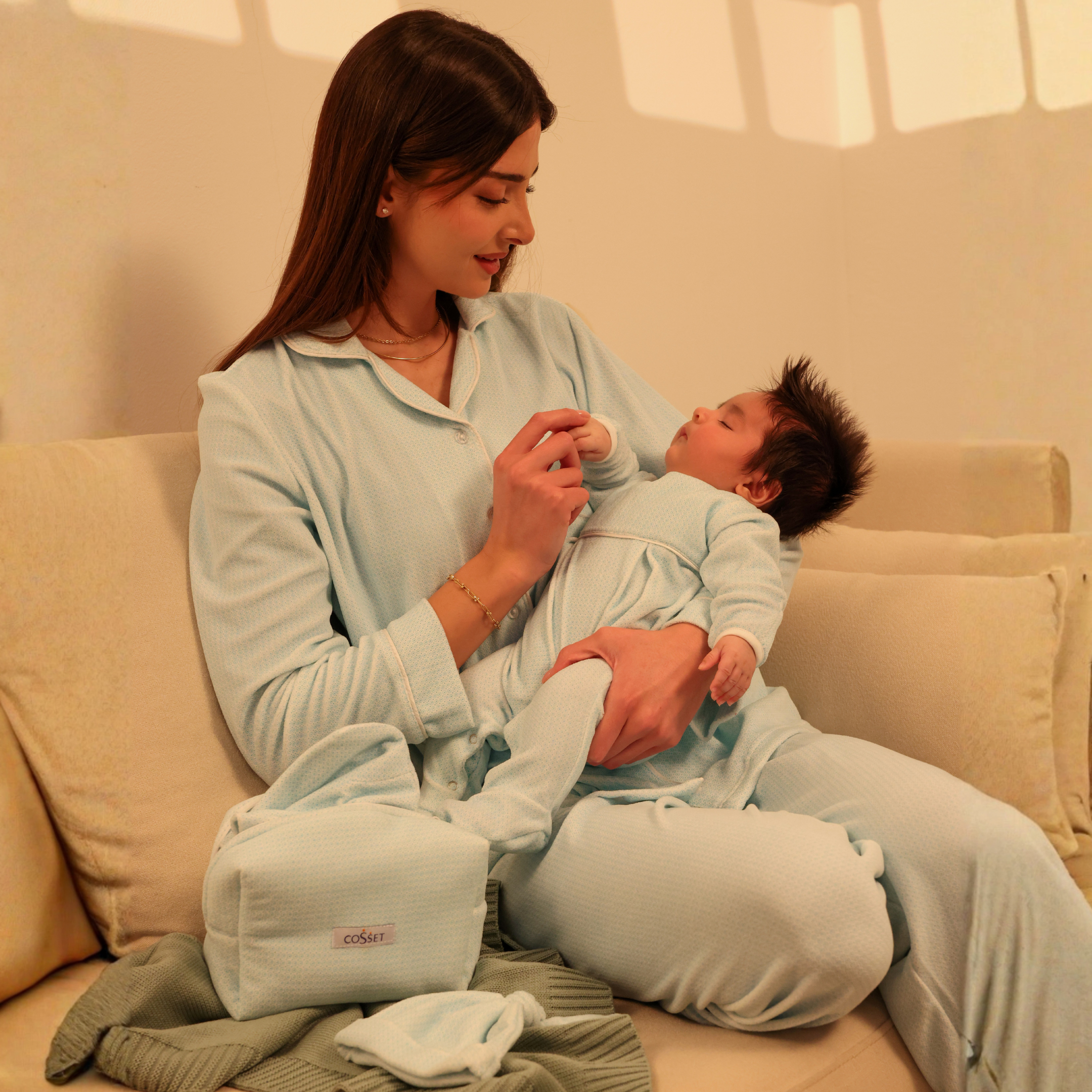 Cosset Loungewear Moments Mommy & Me Loungewear Set – Green " Large"