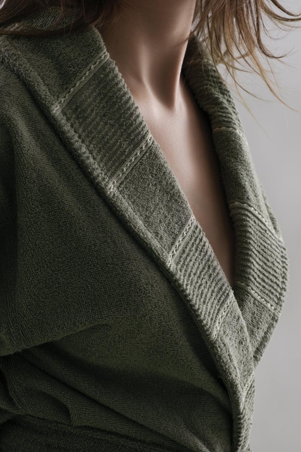 Carmine Robe Olive Extra Soft Unisex Bathrobe