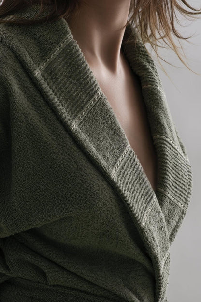 Carmine Robe Olive Extra Soft Unisex Bathrobe