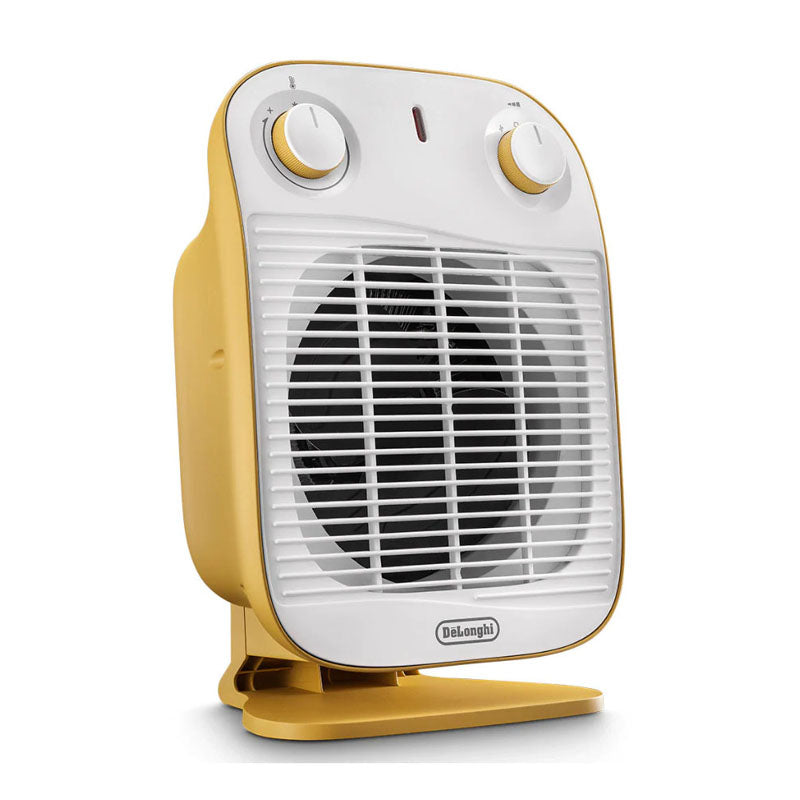 Delonghi HFS50B20.YE Vertical Edge Fan Heater Sienna Yellow/White