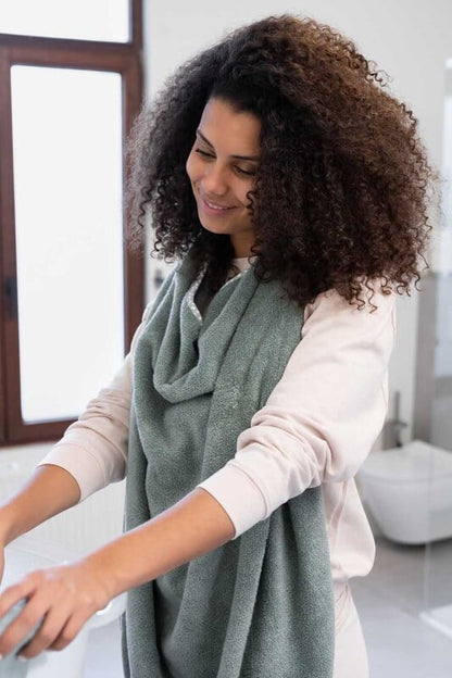 Doomoo Dry'N Play XL Bath Towel with Hood and Green Ring