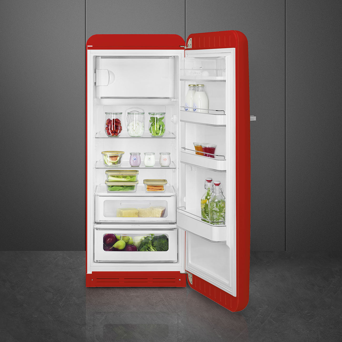 Smeg Retro 50s Refrigerator FAB28 Right – Red