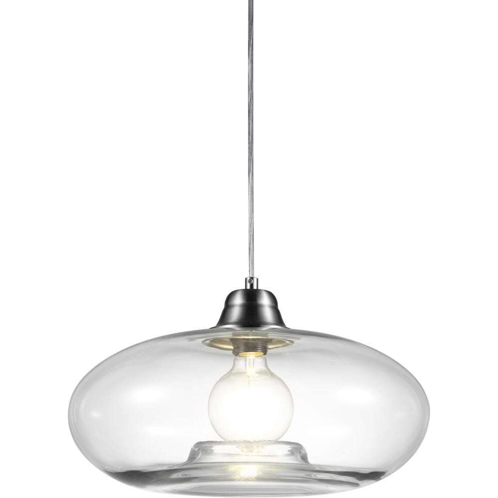 Nino Germany Amber-Toned Oval Glass Pendant Light