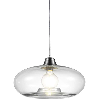 Nino Germany Amber-Toned Oval Glass Pendant Light