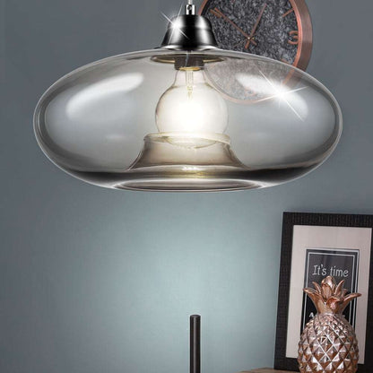 Nino Germany Amber-Toned Oval Glass Pendant Light