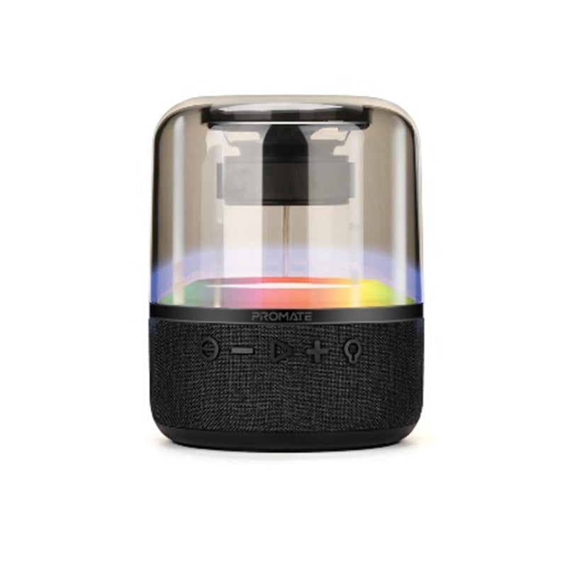 Promate Glitz-L.Black HD LumiSound® 360° Surround Sound Speaker