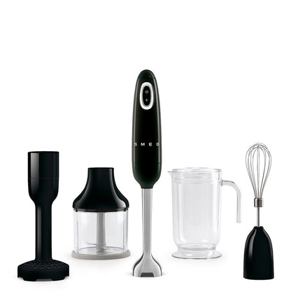 Smeg HBF22BLEU Hand Blender with Accessories Black Tritan