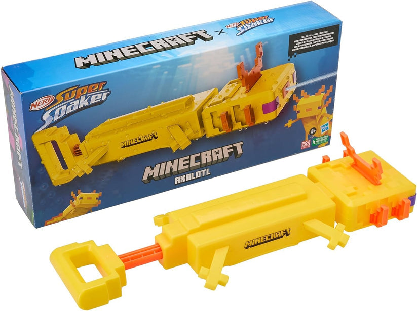 Nerf Super Soaker Minecraft Axolotl Water Blaster