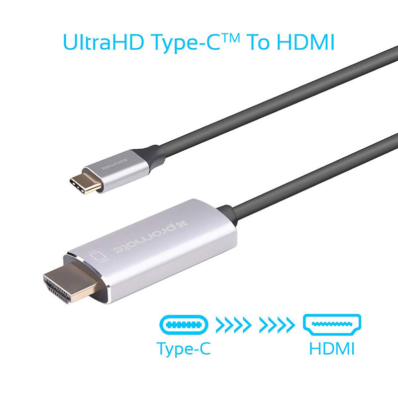 Promate Hdlink-60H Grey A Premium Usb-C To Hdmi Cable.