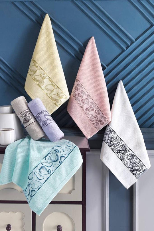 6 pcs set of kitchen towels pure cotton fabric