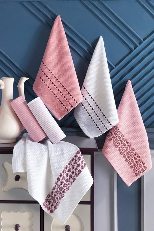 6 pcs set of kitchen towels pure cotton fabric