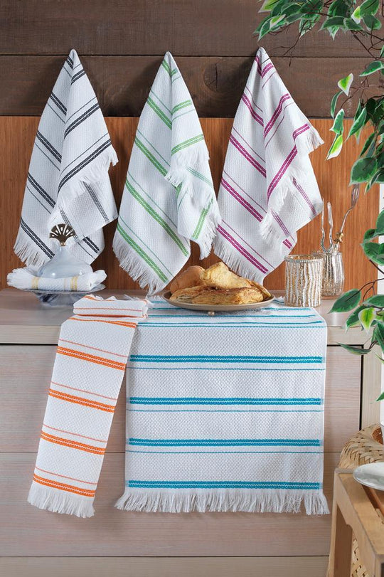 6 pcs set of kitchen towels pure cotton fabric