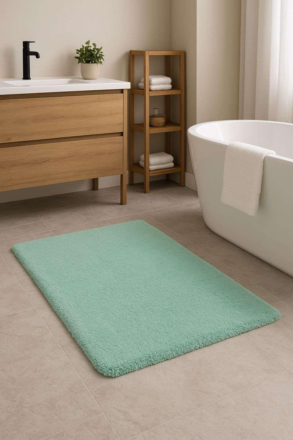Bath Mat 60 x 90 cm Melange Turquoise by Wenko
