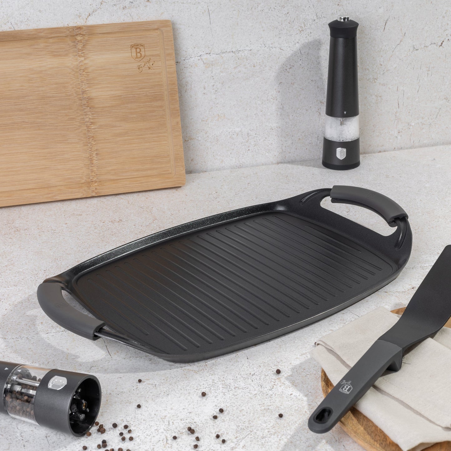 Grill plate, 47 cm, Anthracite