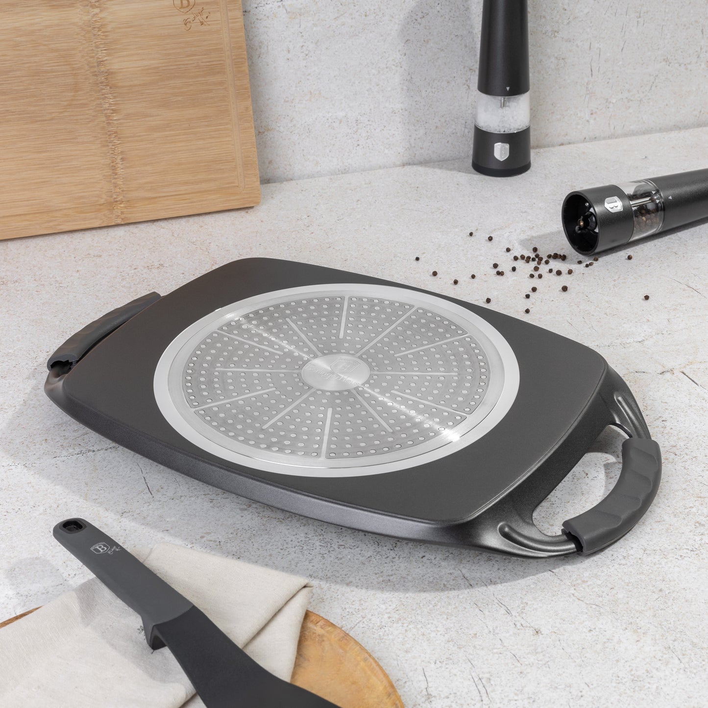 Grill plate, 47 cm, Anthracite