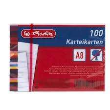 index card A8 ruled white 100 pieces
