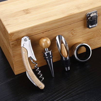 Wine Box with 5 Wine Accessories Set