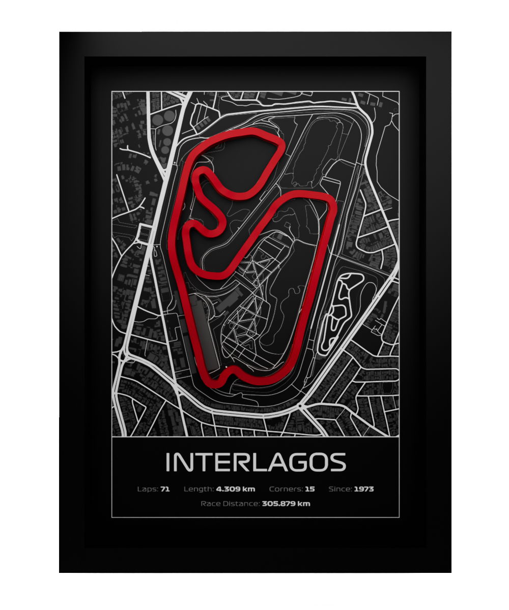 Autódromo José Carlos Pace Frame WIth 3D-printed track