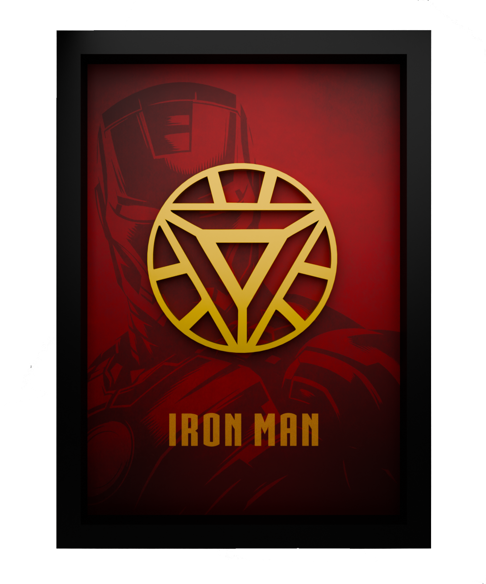 Iron Man Frame WIth 3D-printed Logo