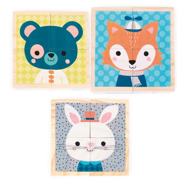 4 Wooden Forest Cubes