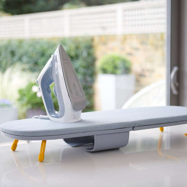 Pocket Plus Folding Ironing Board with Advanced Cover Grey Yellow By Joseph Joseph