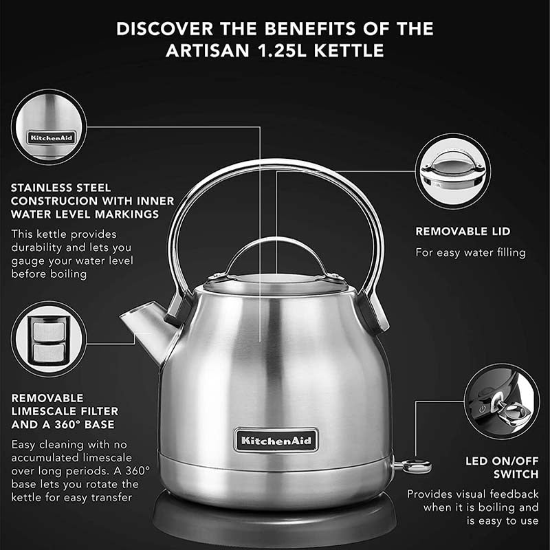 KitchenAid 5KEK1222SX 1.25-Liter Kettle Stainless Steel