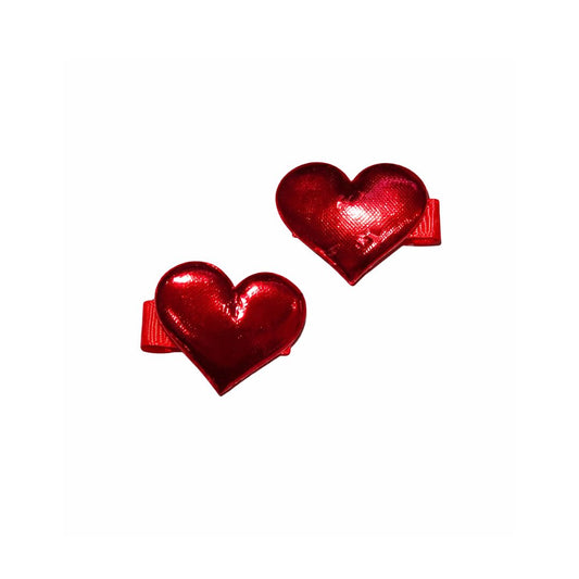 Metallic Sweetheart Hair Clips – Duo of Love