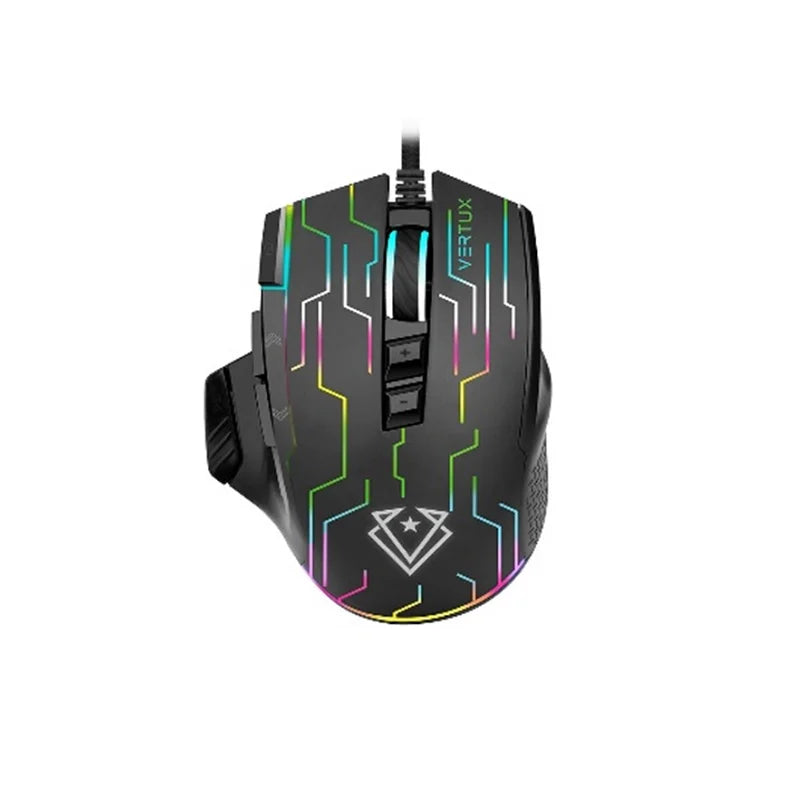 Vertux Kryptonite Black Superior Quick Performance Wired Gaming Mouse