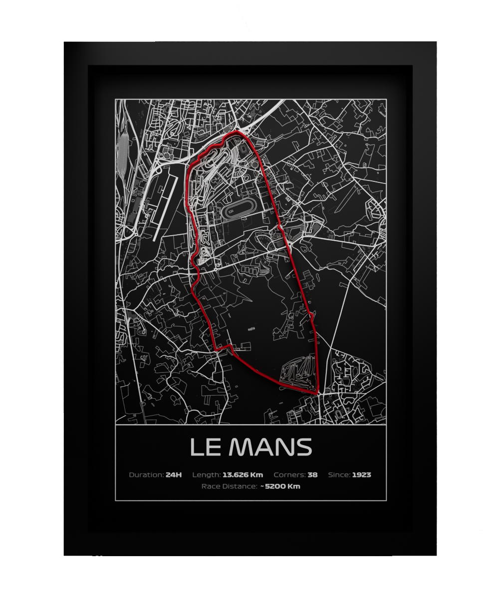 Le Mans Frame WIth 3D-printed track