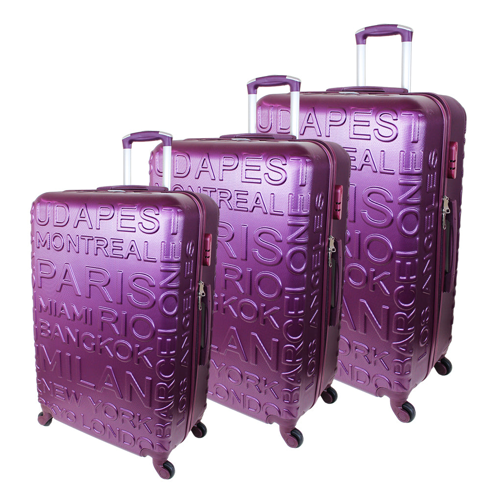 luggage Textured Trolley Bag Set of 3 Pcs