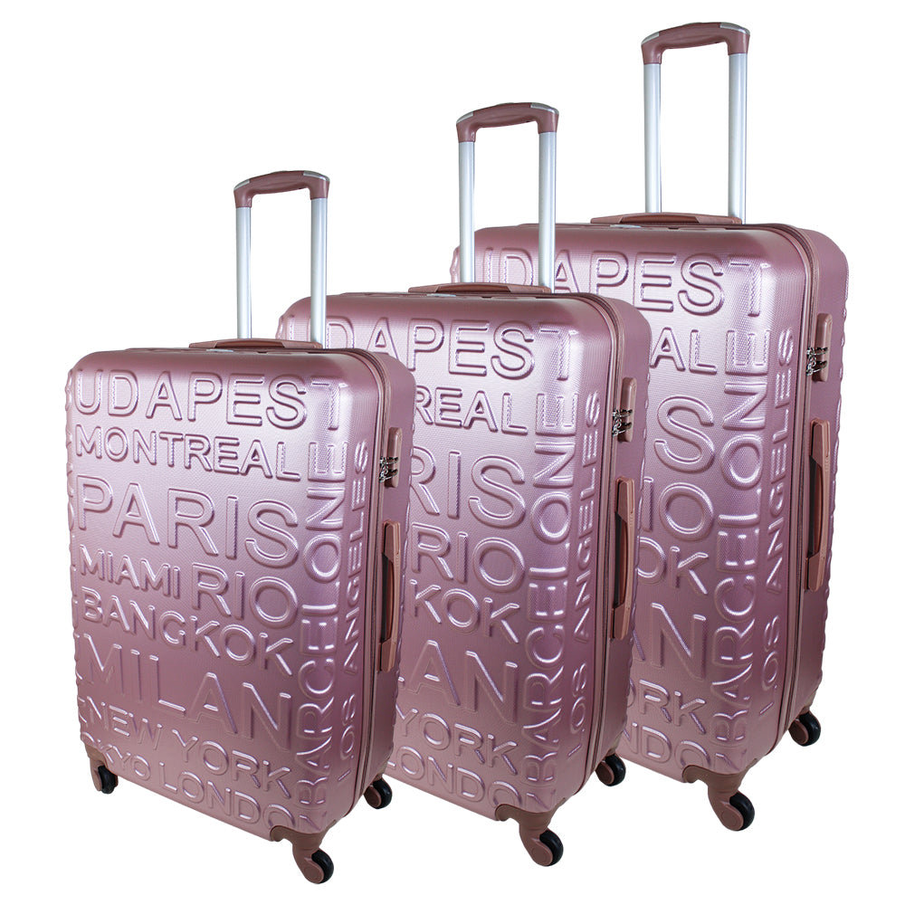 luggage Textured Trolley Bag Set of 3 Pcs