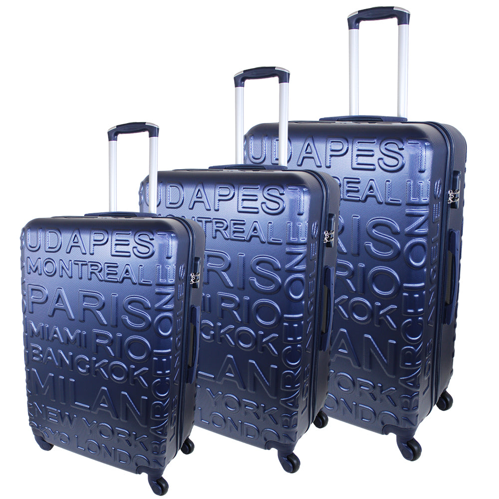 luggage Textured Trolley Bag Set of 3 Pcs