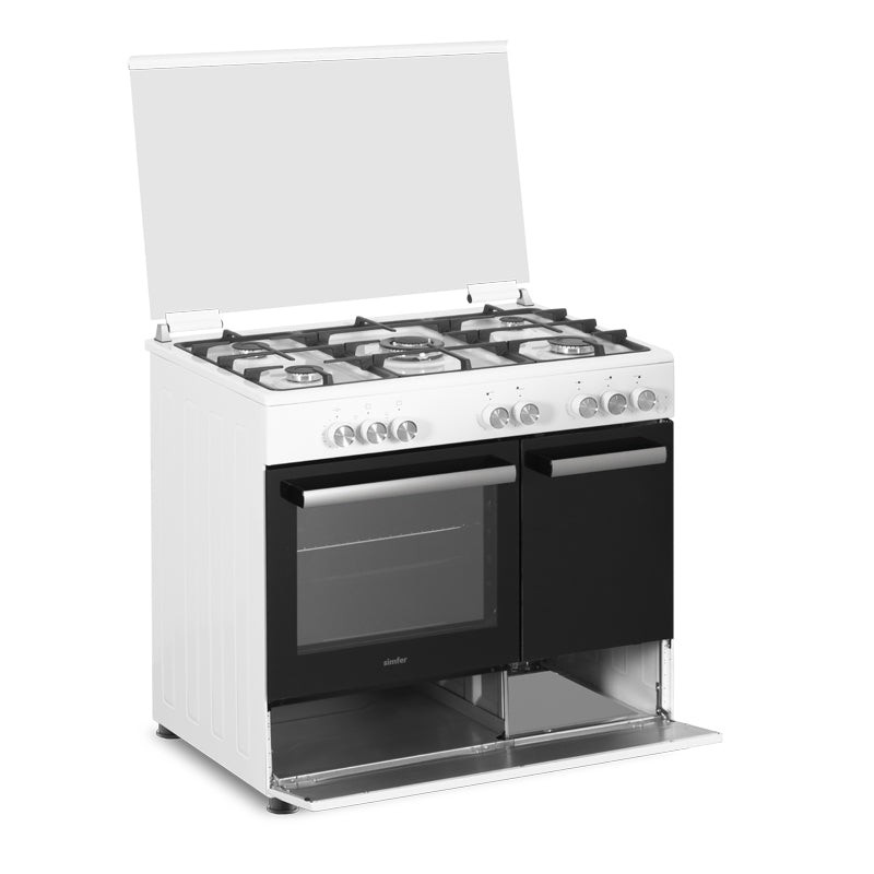 Simfer MFB1-9502SGWBB 90 cm Cooker With Bottle Compartment White