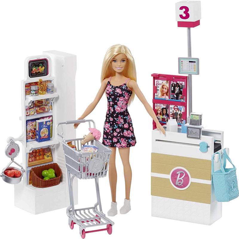 Barbie MTBBFRP01 Supermarket and Doll