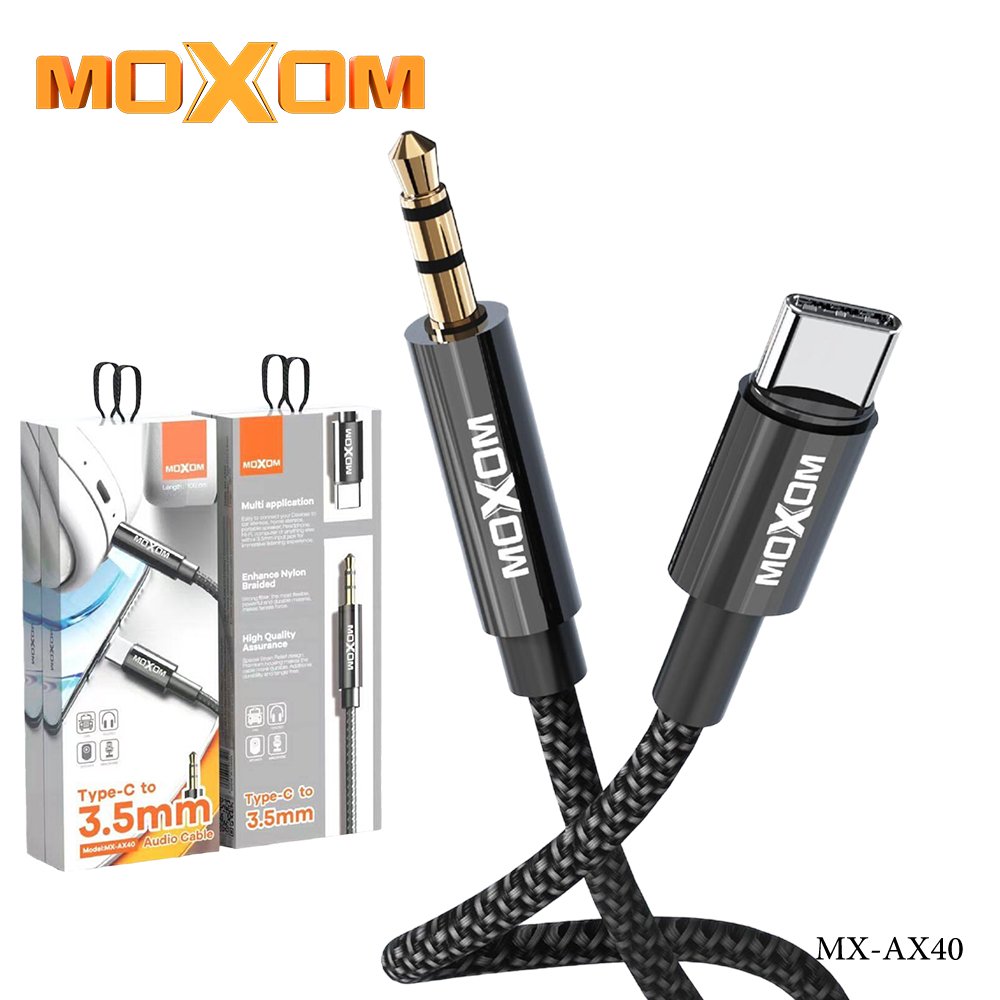 Moxom AX40, AUX Audio Connector (1 meter) Type-C to 3.5mm