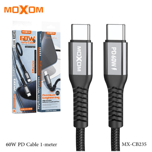 Nylon Woven Data Cable Moxom MX-CB235 PD 60W