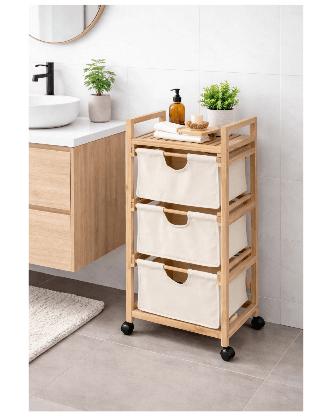 Laundry/Kitchen Trolley Acina with 3 drawer by Wenko-Germany