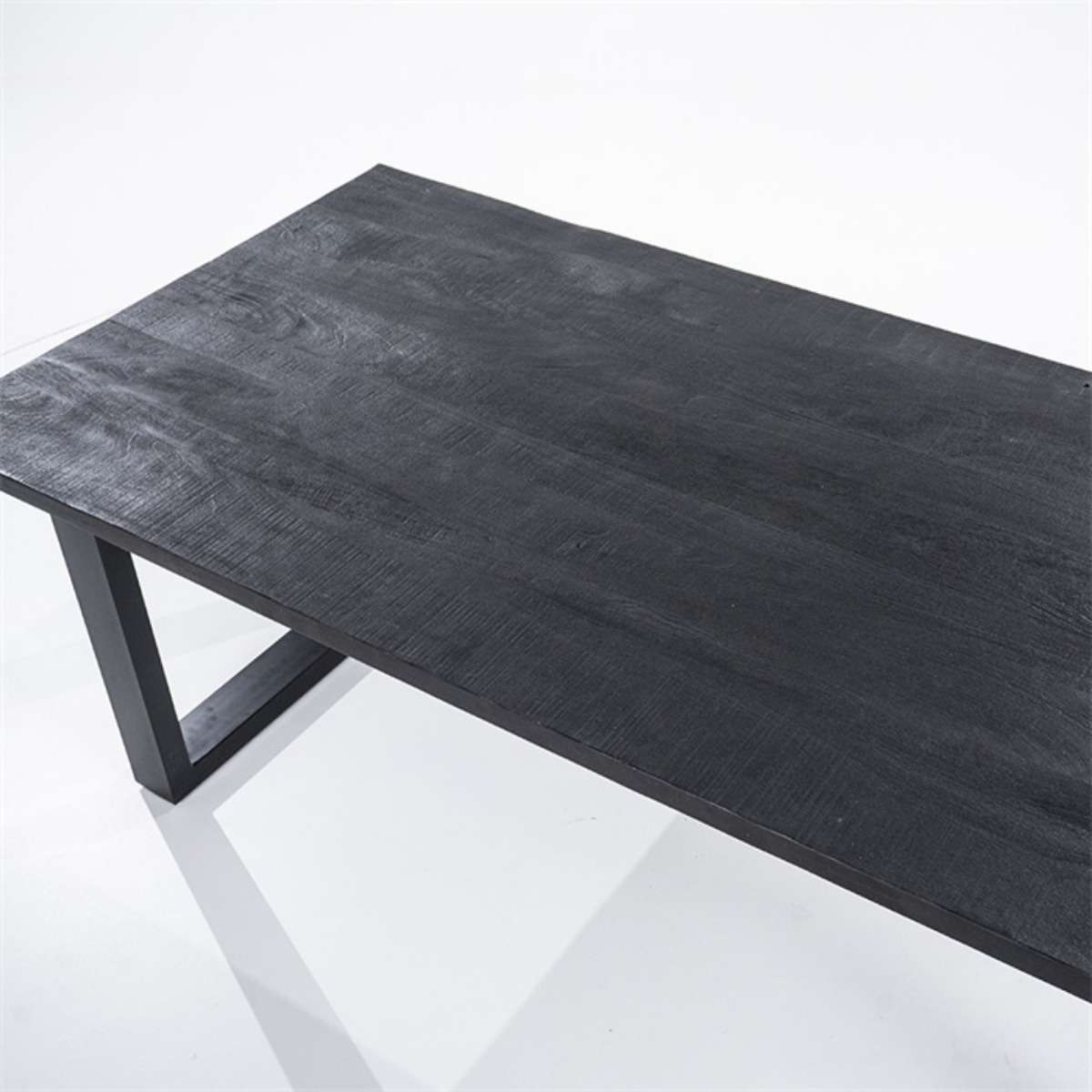 Black Dining Table Mango Massive Old Wood (300x100cm) by Eleonora