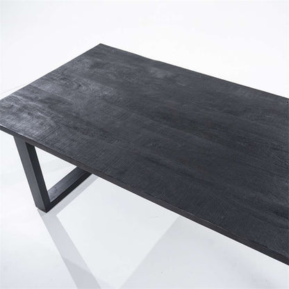 Black Dining Table Mango Massive Old Wood (300x100cm) by Eleonora