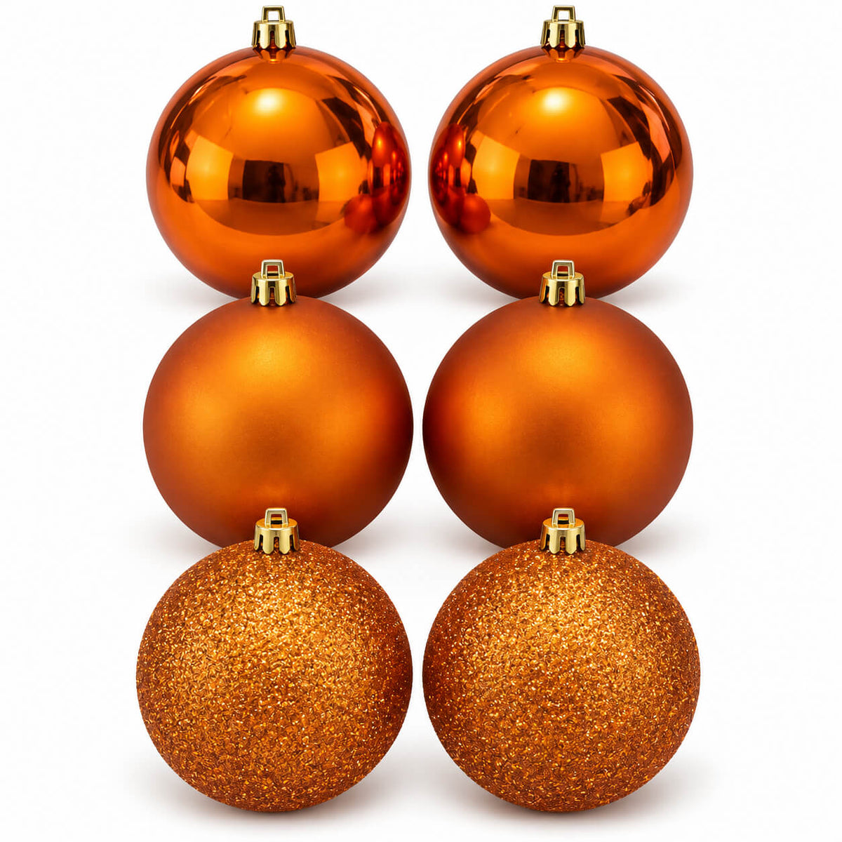 Charme Orange Christmas Baubles – Set of 6