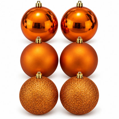 Charme Orange Christmas Baubles – Set of 6