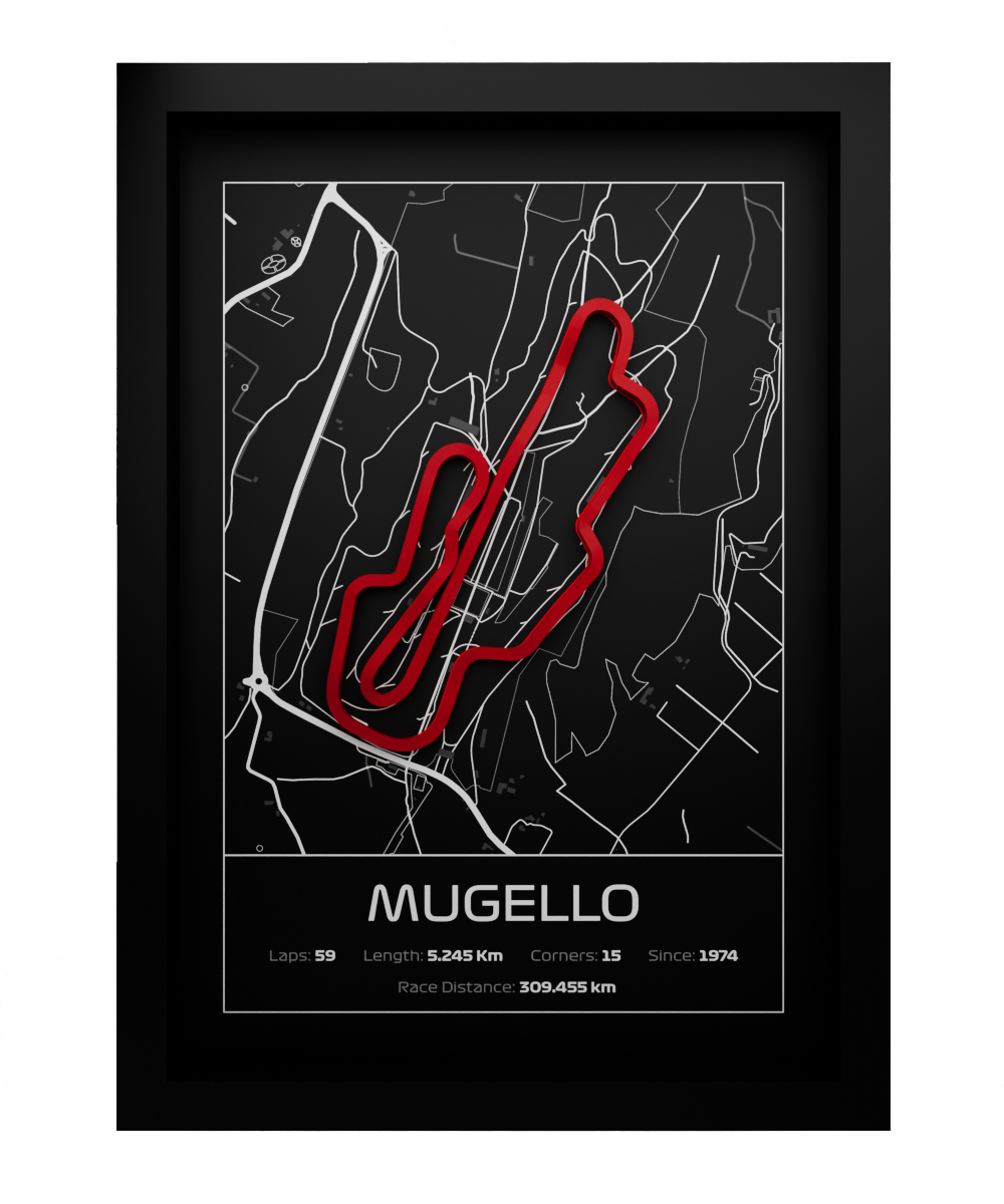 L'autodromo del Mugello Frame WIth 3D-printed track