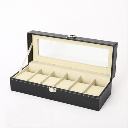 Leather Watch Box Organizer-Black