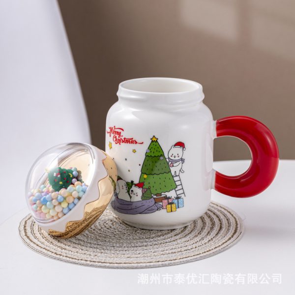 Christmas Ceramic Mug with Lid